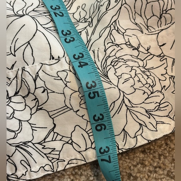 Banana Republic White & Black Button Down Collared Floral Print Dress Size Large - Picture 5 of 5